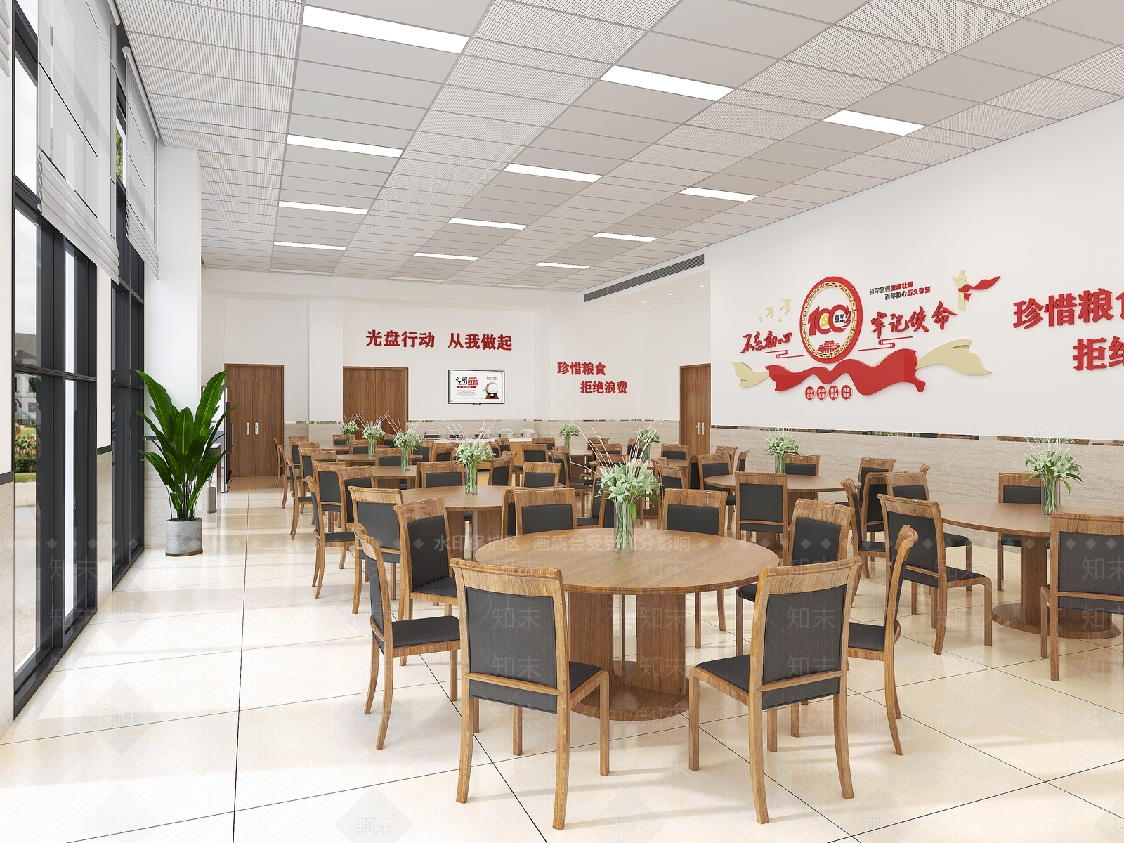 现代食堂3D模型下载【ID:1134699771】
