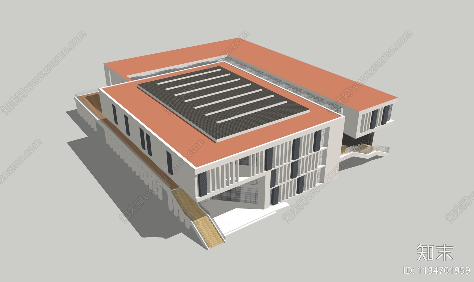 现代体育建筑SU模型下载【ID:1134701959】