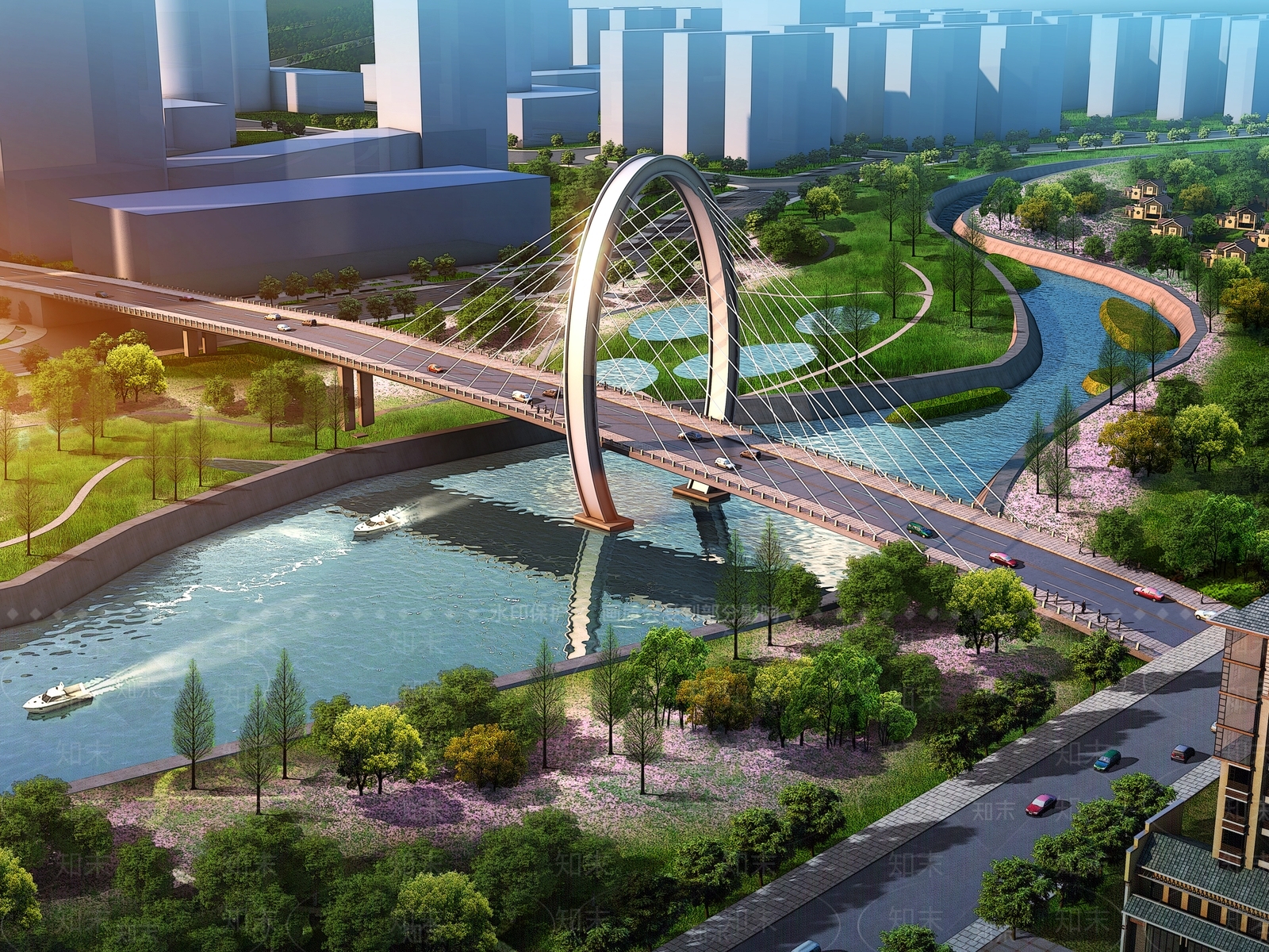 现代跨河大桥3D模型下载【ID:1134703502】