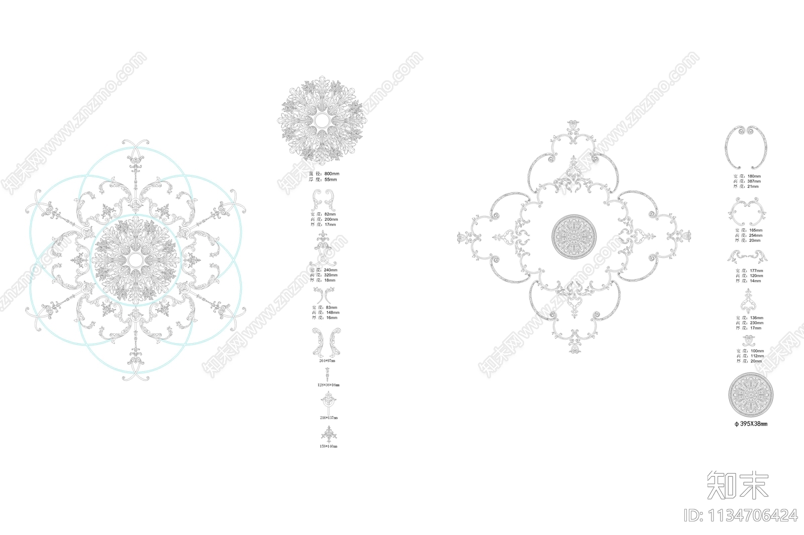 欧法背景墙cad施工图下载【ID:1134706424】