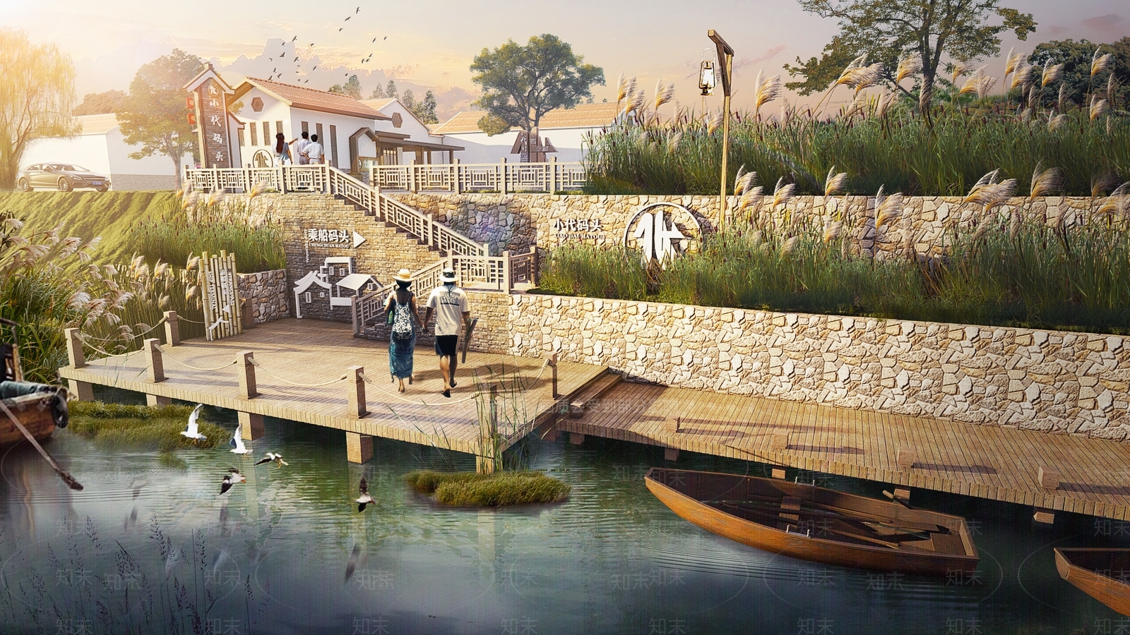 现代美丽乡村景观SU模型下载【ID:1134710223】