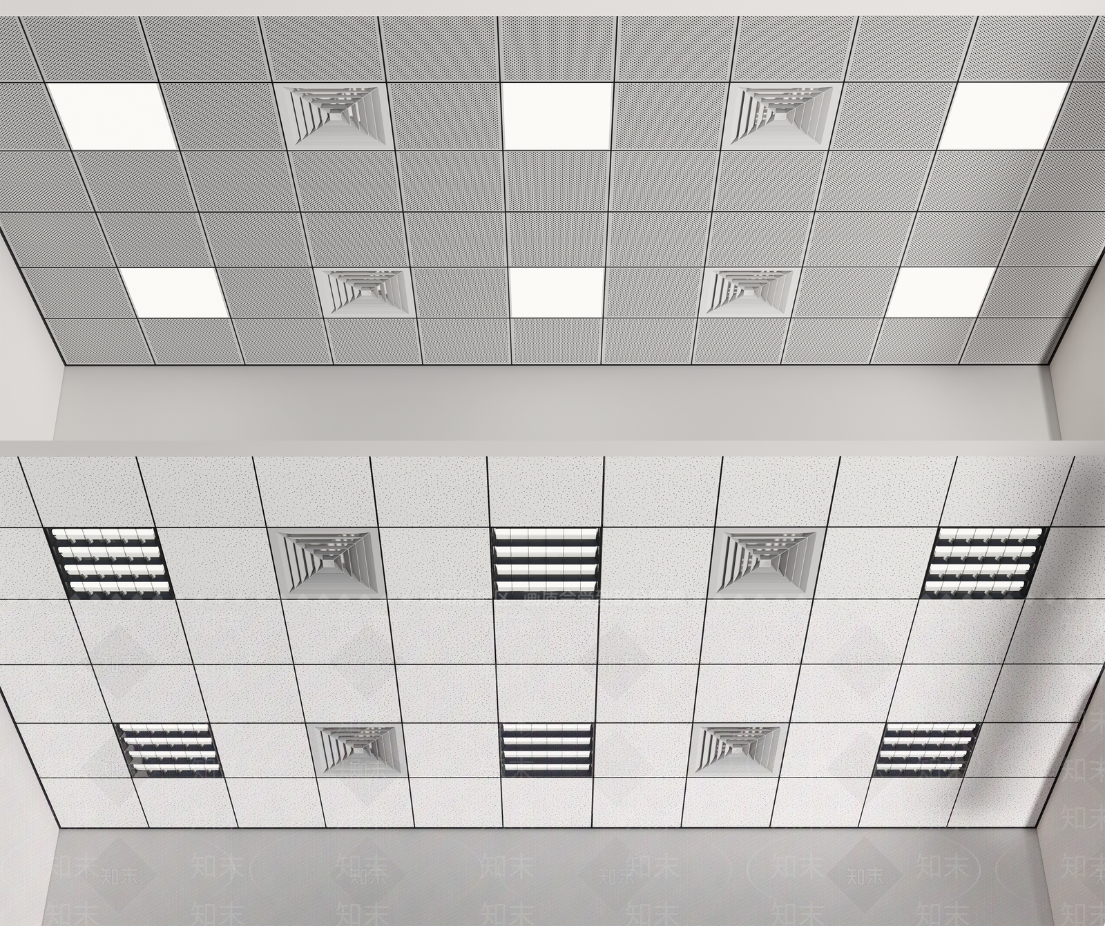 现代铝扣板天花3D模型下载【ID:1134721826】