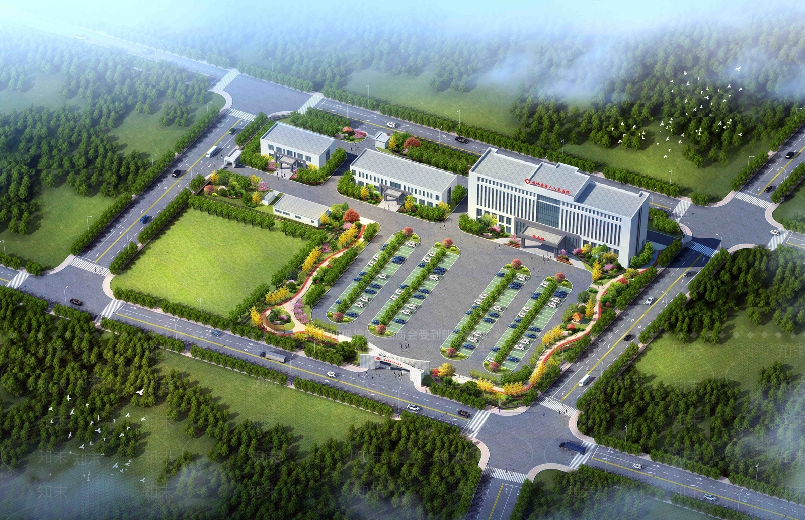 现代医疗建筑SU模型下载【ID:1134730853】