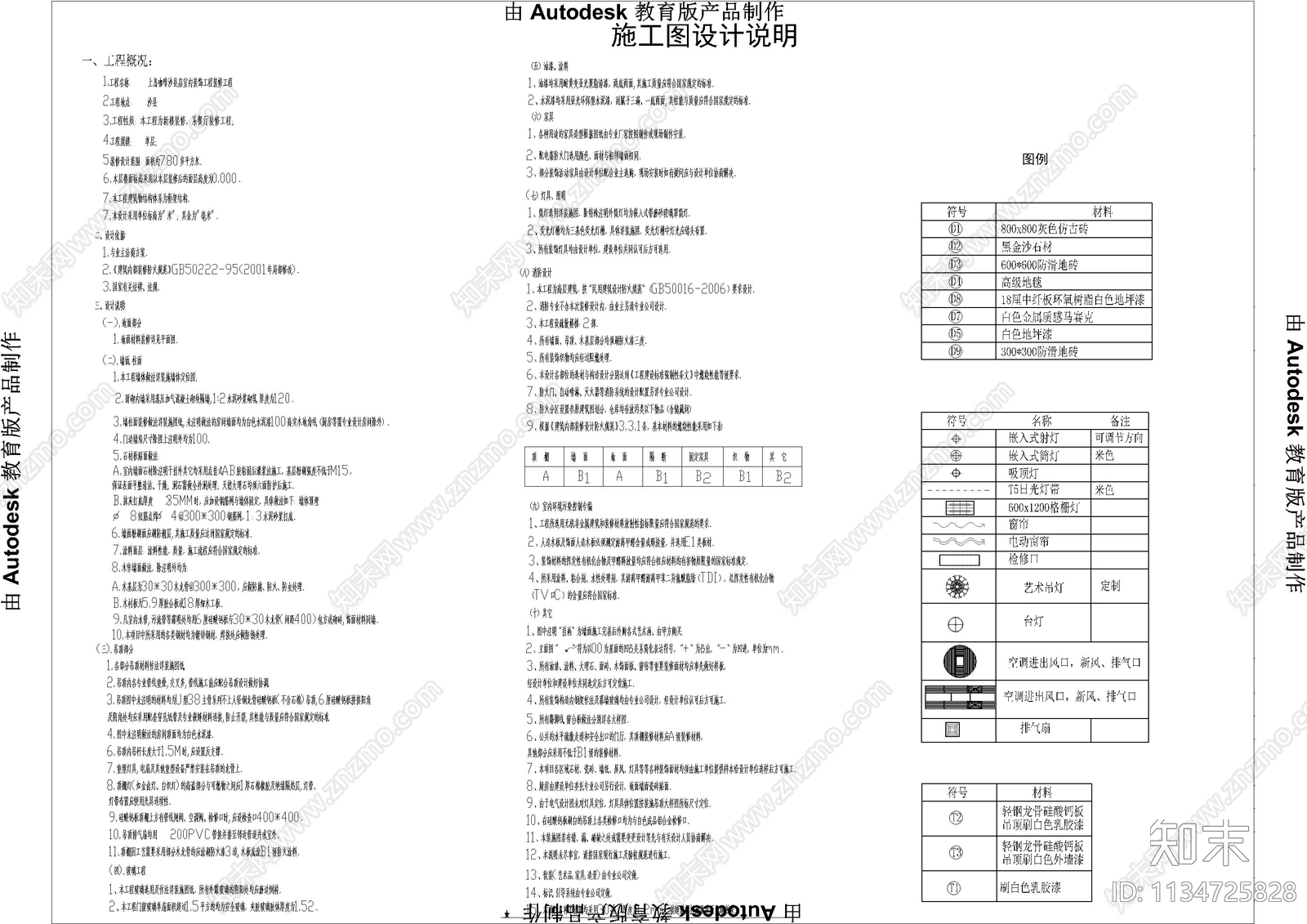 咖啡店目录设计说明施工图下载【ID:1134725828】