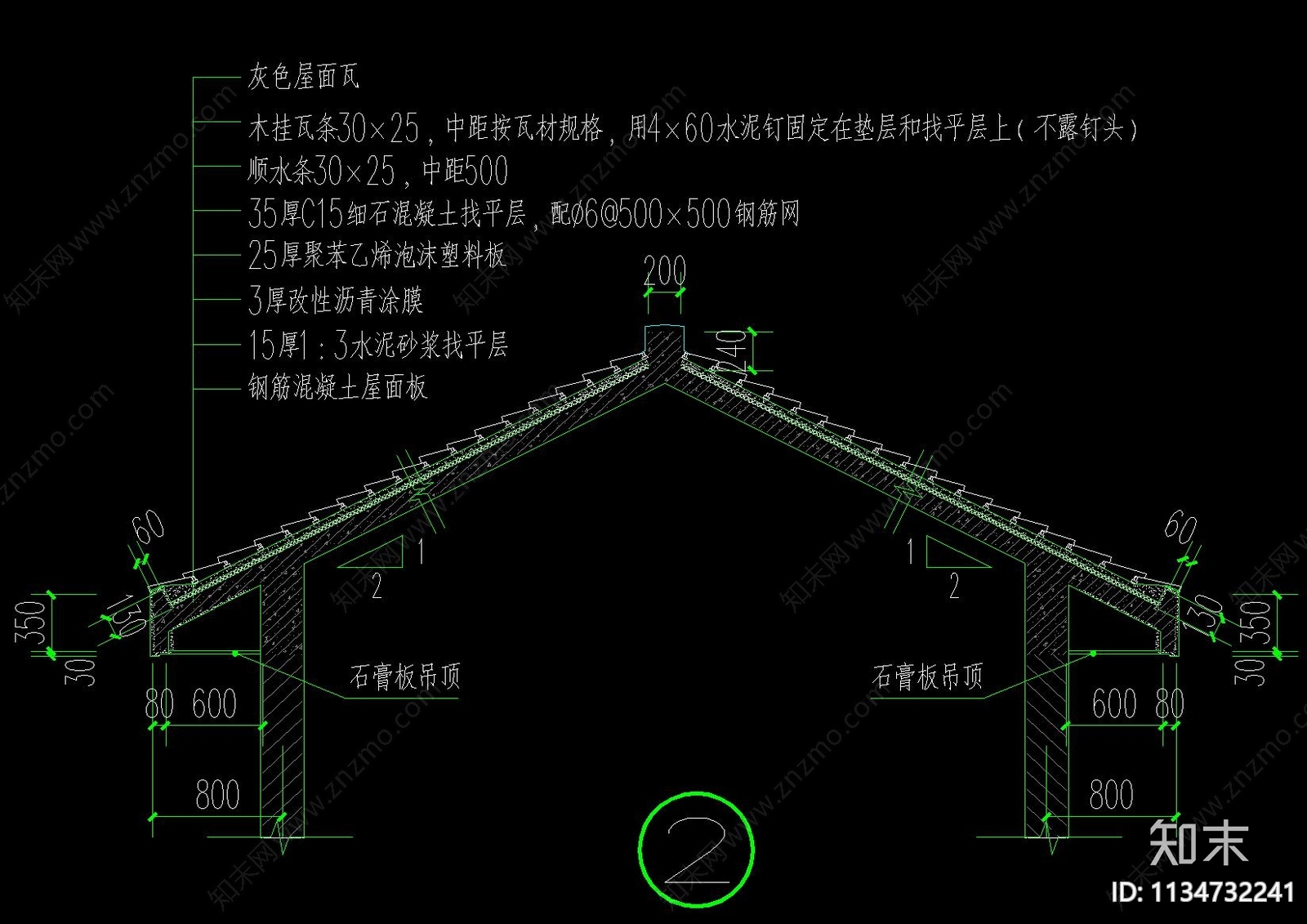 欧式两层双拼别墅建筑cad施工图下载【ID:1134732241】