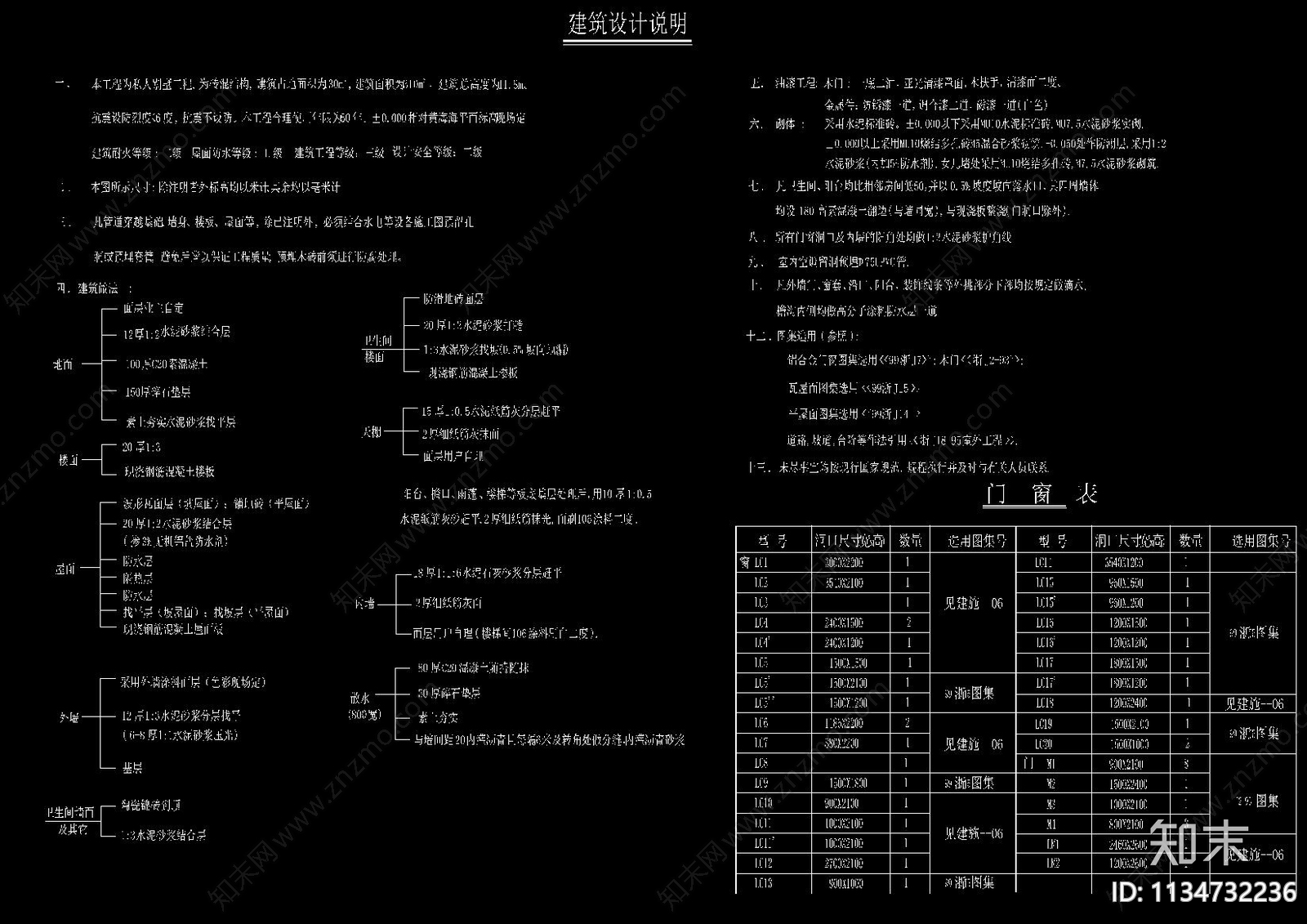 欧式三层独栋别墅建筑cad施工图下载【ID:1134732236】