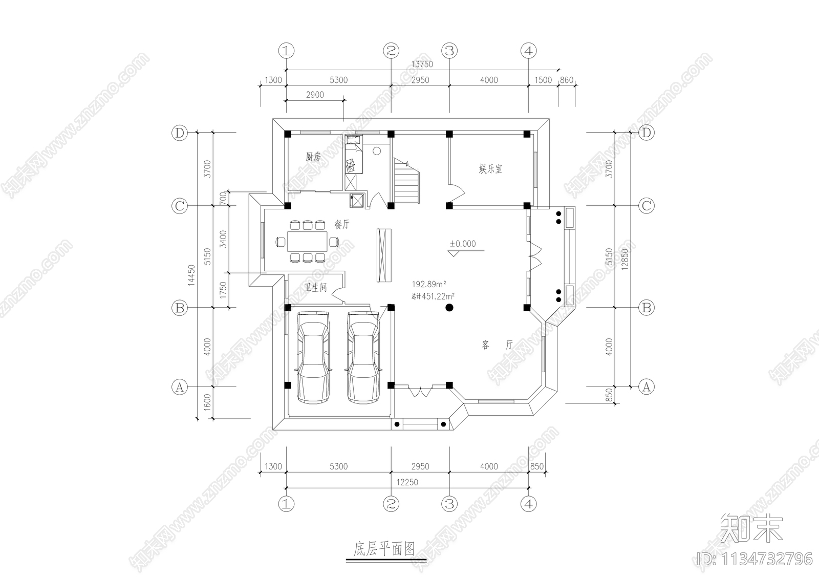 农村自建三层欧式别墅建筑cad施工图下载【ID:1134732796】