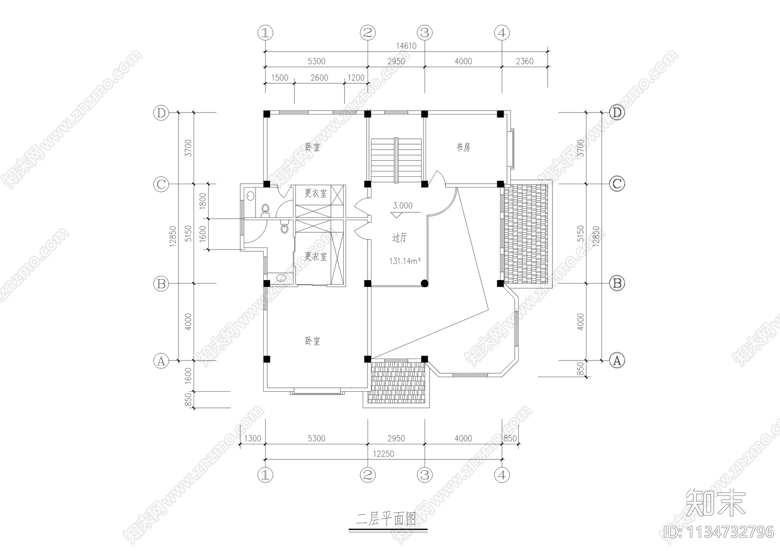 农村自建三层欧式别墅建筑cad施工图下载【ID:1134732796】