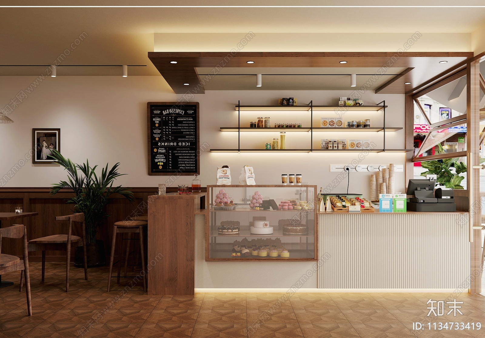 北欧复古风蛋糕店3D模型下载【ID:1134733419】