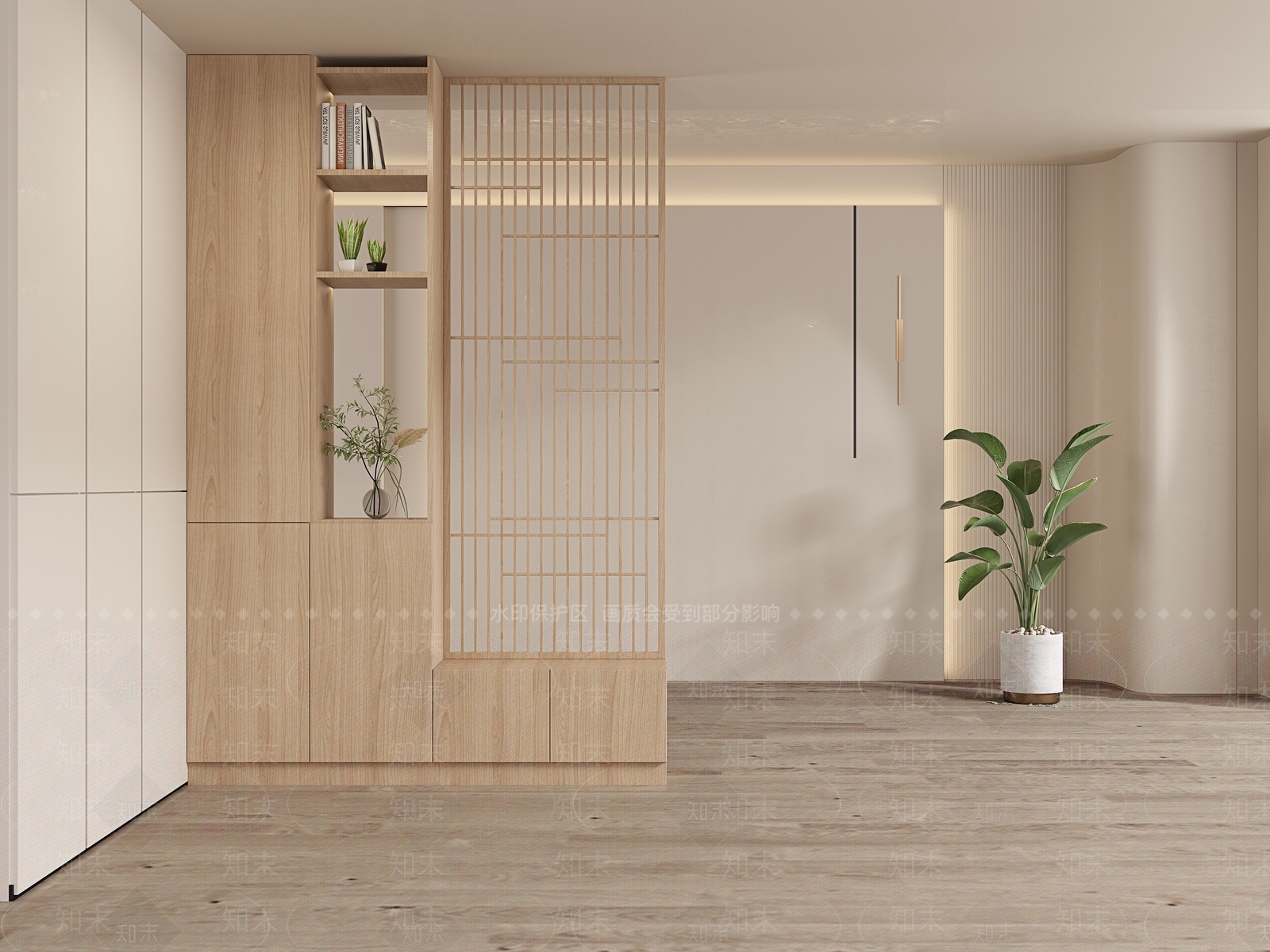 日式隔断鞋柜3D模型下载【ID:1134734395】