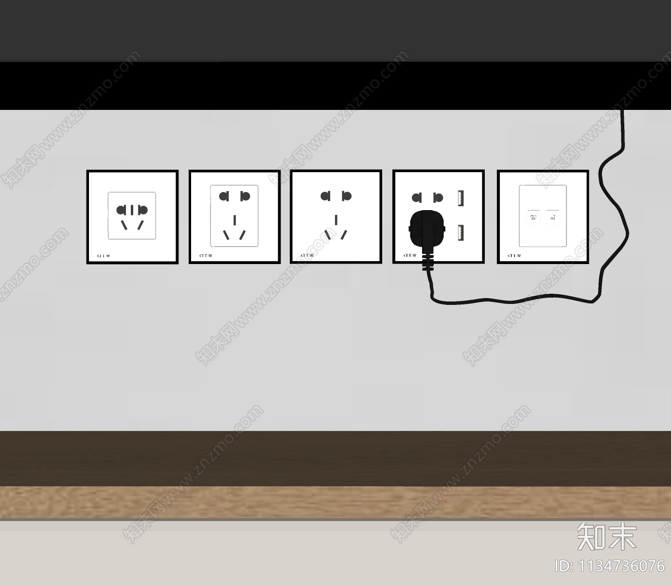 现代电视机位插座组合SU模型下载【ID:1134736076】