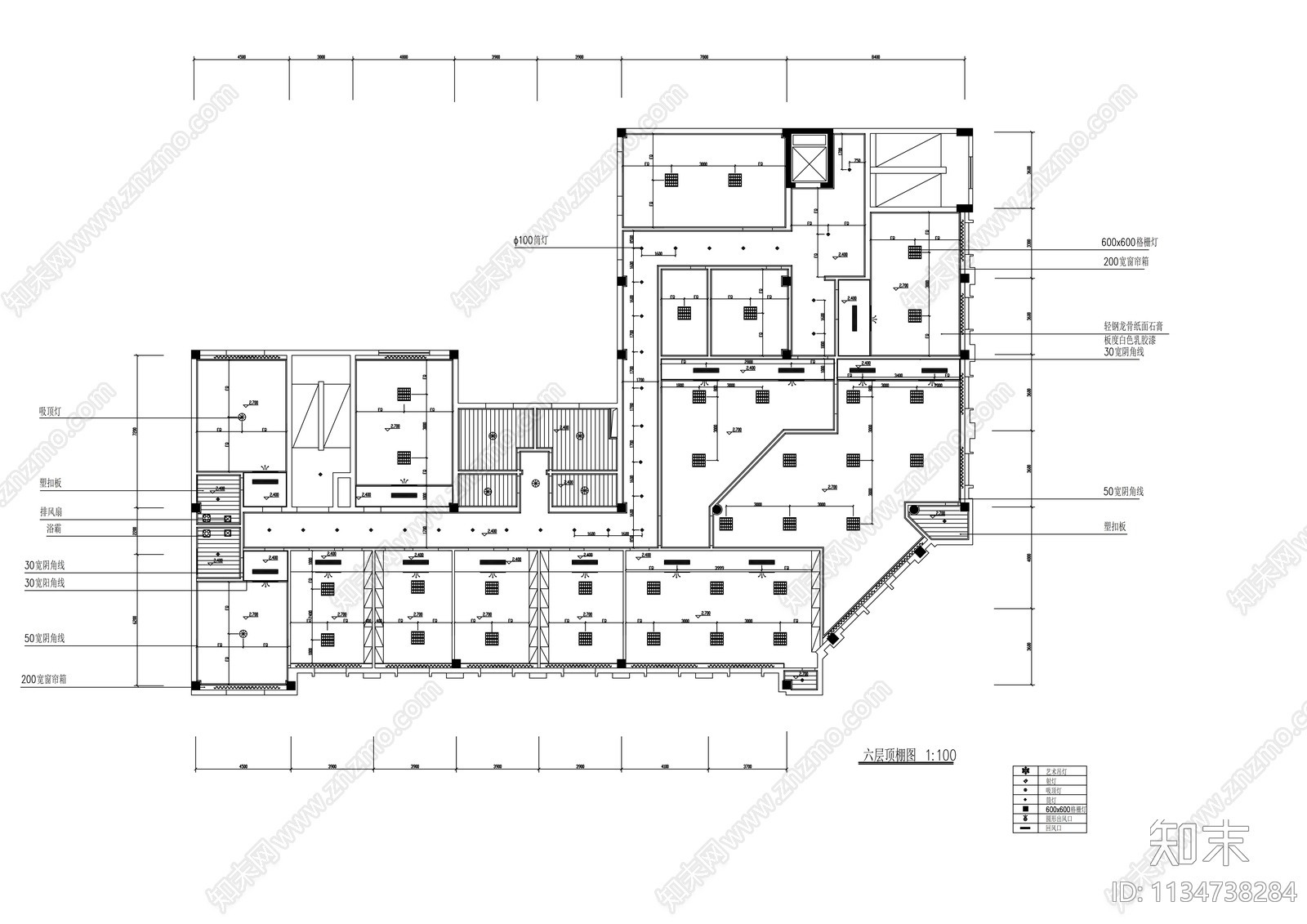 房地产公司办公空间cad施工图下载【ID:1134738284】