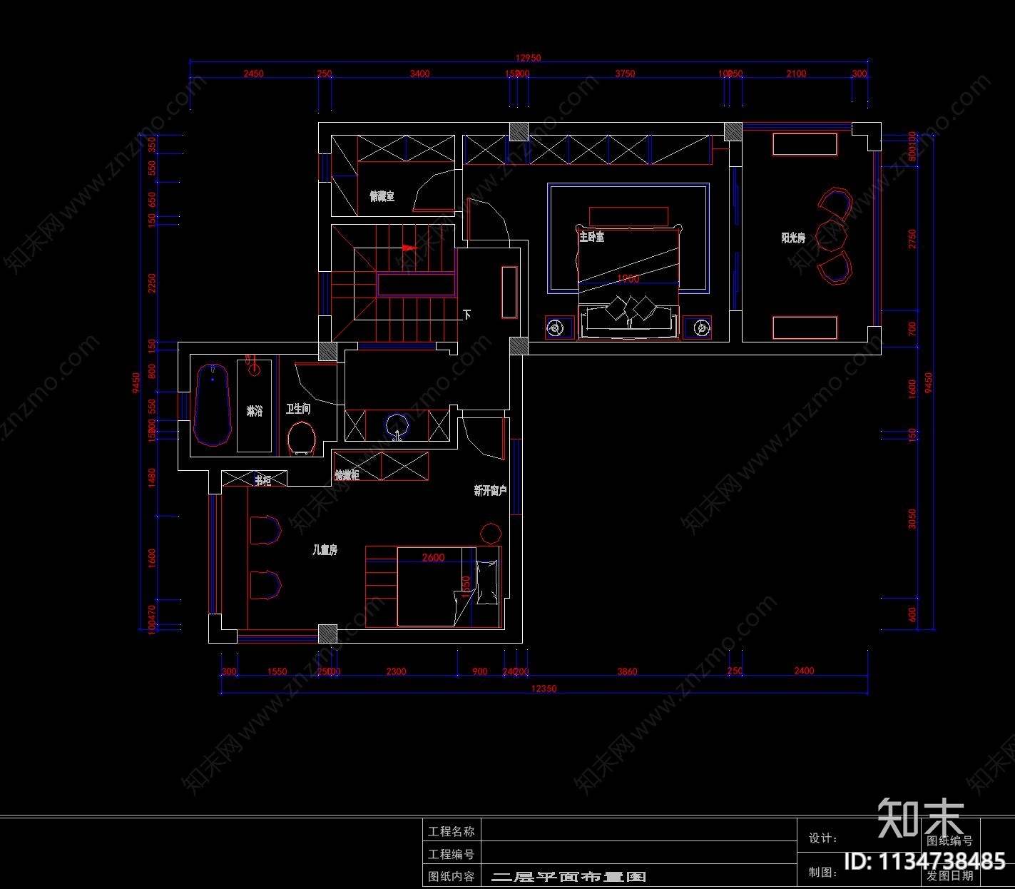 欧式别墅室内cad施工图下载【ID:1134738485】