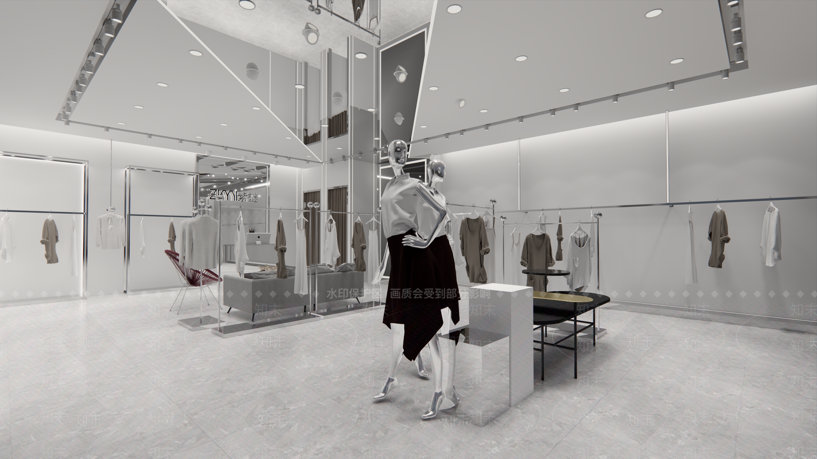 侘寂风女装店SU模型下载【ID:1134738818】