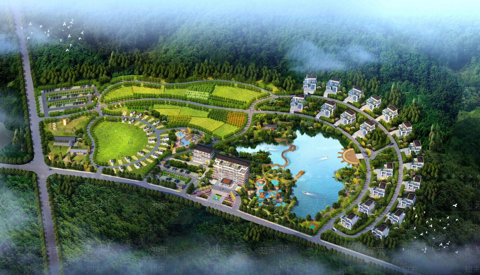 现代康养区综合体SU模型下载【ID:1134739525】