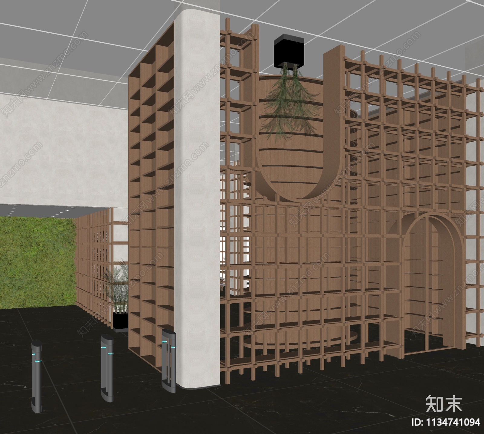 现代图书馆内部SU模型下载【ID:1134741094】