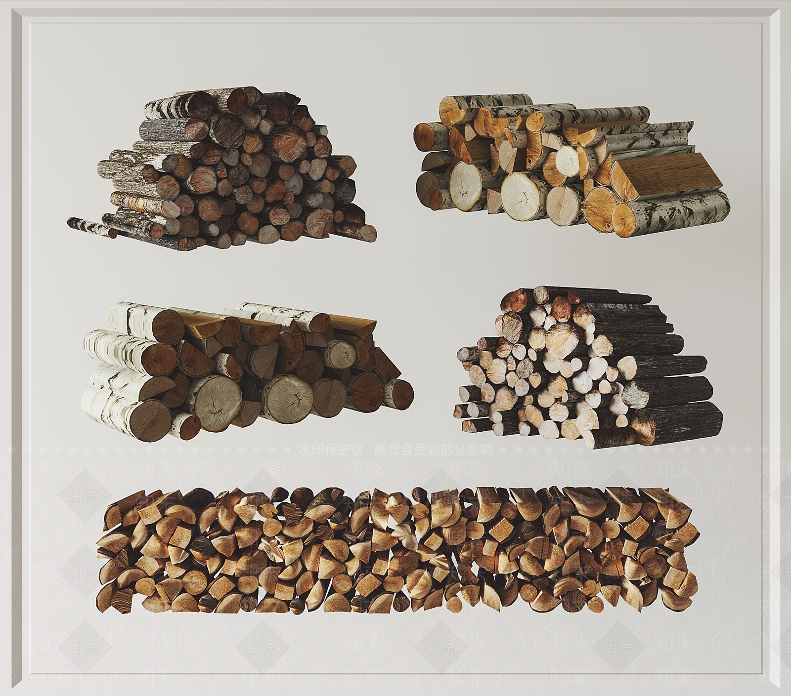 木材堆3D模型下载【ID:1134745775】