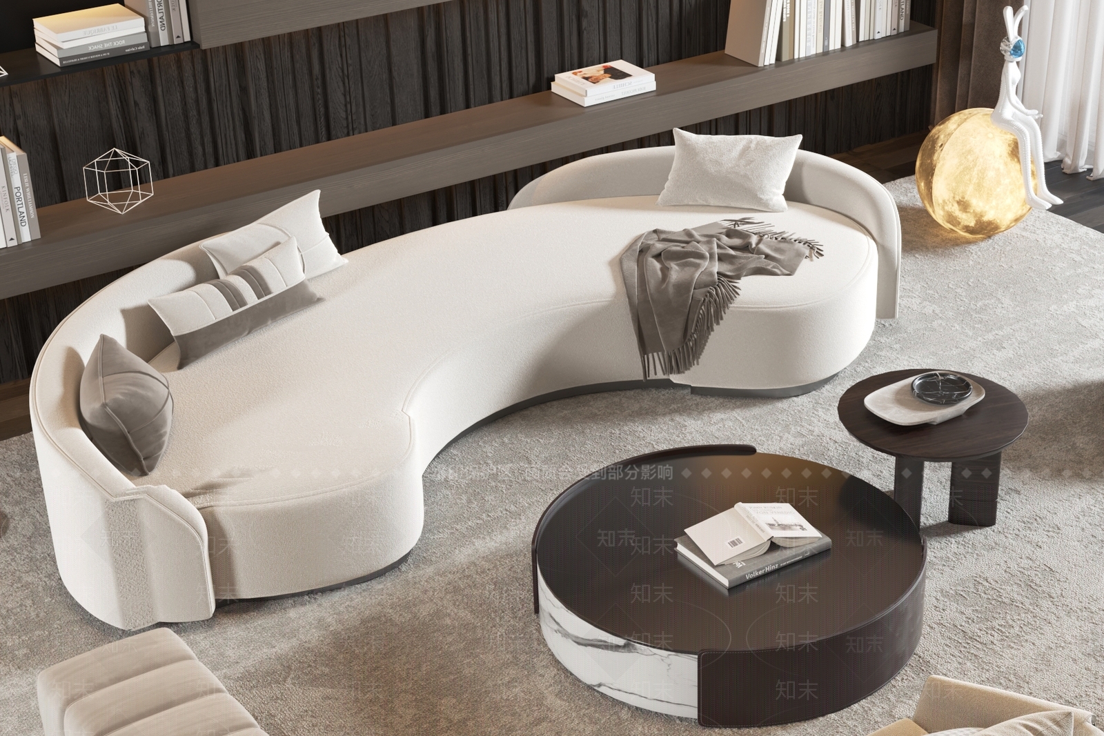 Minotti现代沙发茶几组合3D模型下载【ID:1134748311】_知末3d模型网