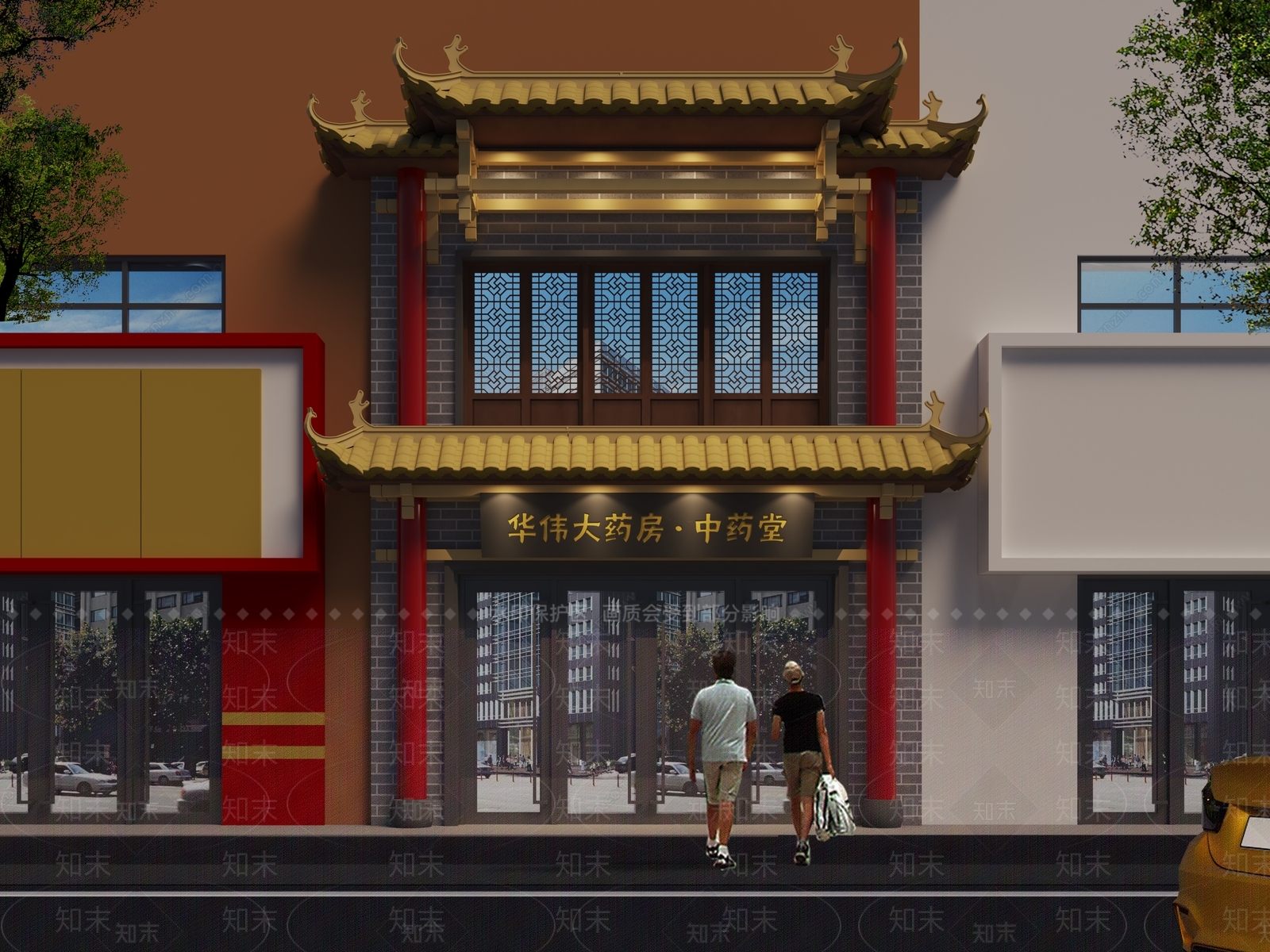 新中式药房门头3D模型下载【ID:1134749521】