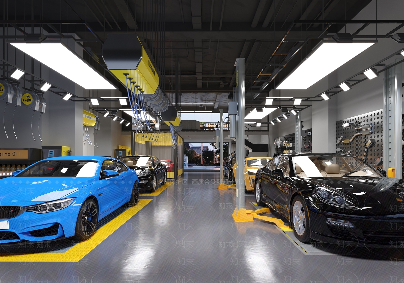 现代汽车美容店3D模型下载【ID:1134761649】