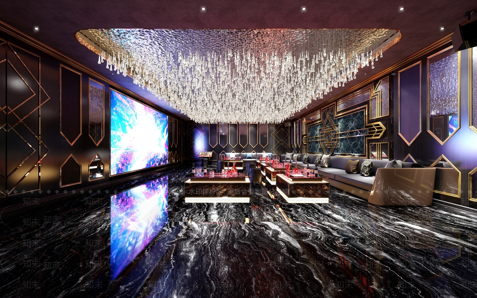现代轻奢KTV包间3D模型下载【ID:1134765269】