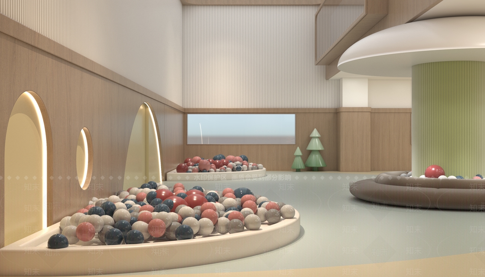 现代幼儿园活动区3D模型下载【ID:1135475322】