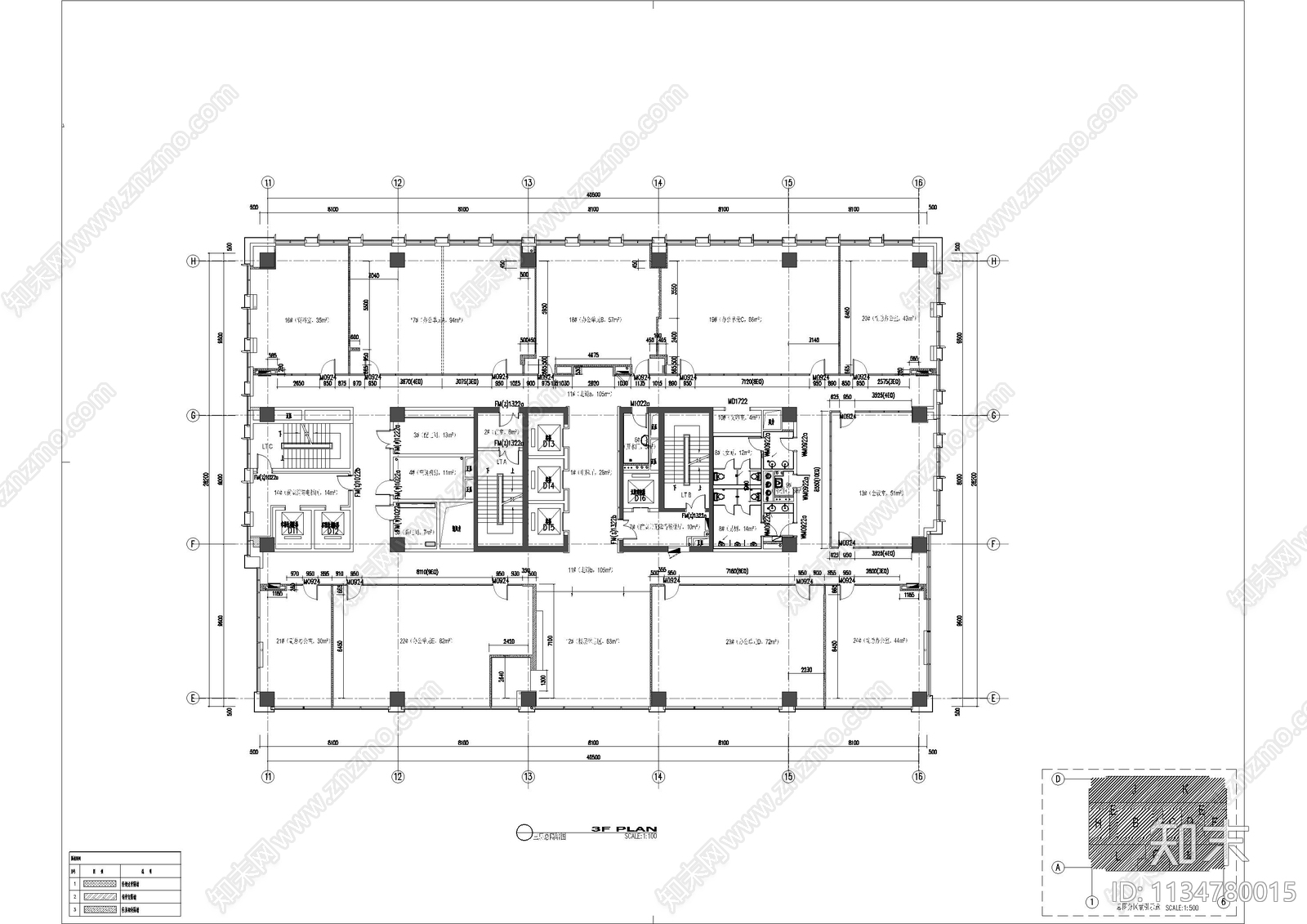 办公室cad施工图下载【ID:1134780015】