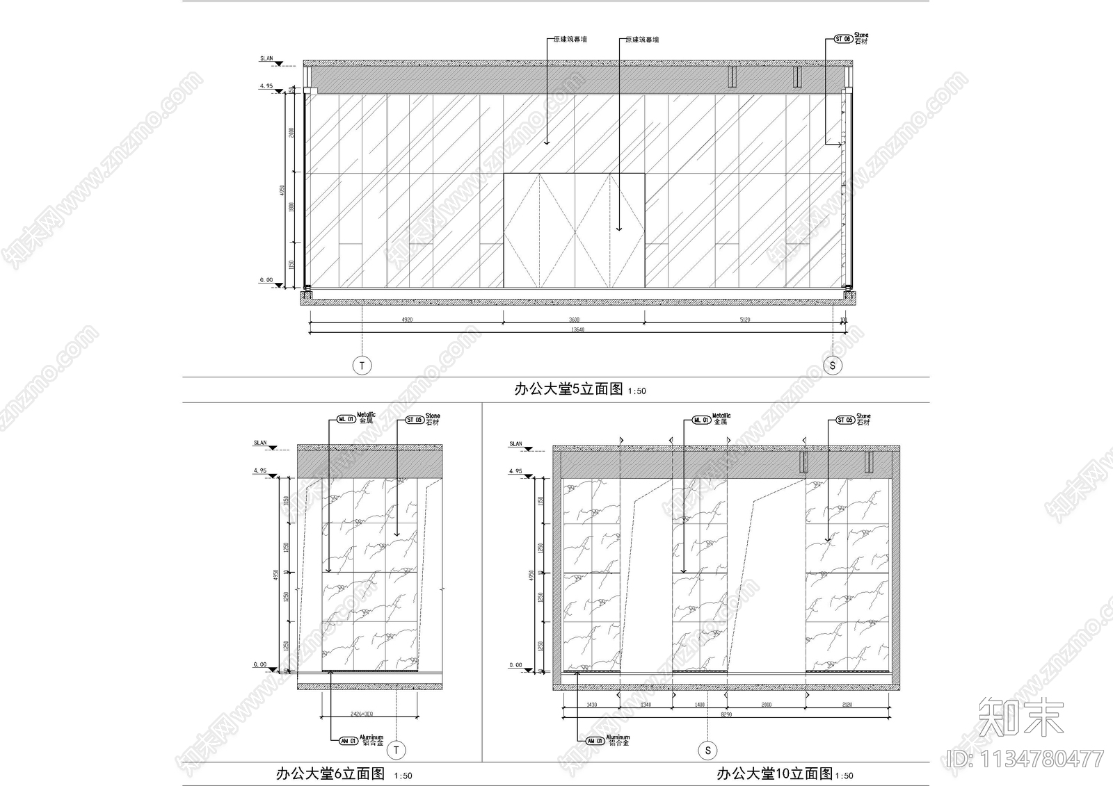 办公大堂cad施工图下载【ID:1134780477】