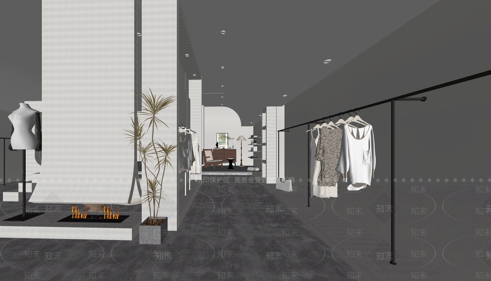 现代服装店SU模型下载【ID:1134781068】