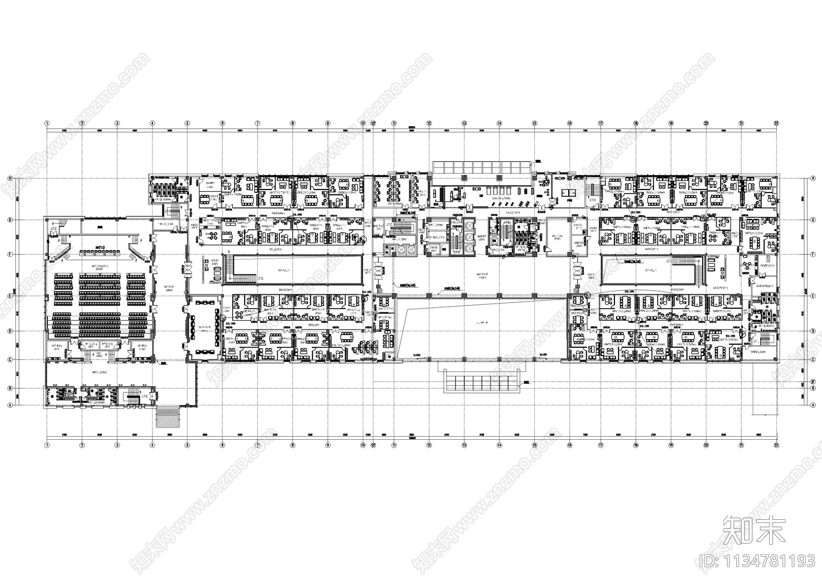 大型办公室会议室cad施工图下载【ID:1134781193】