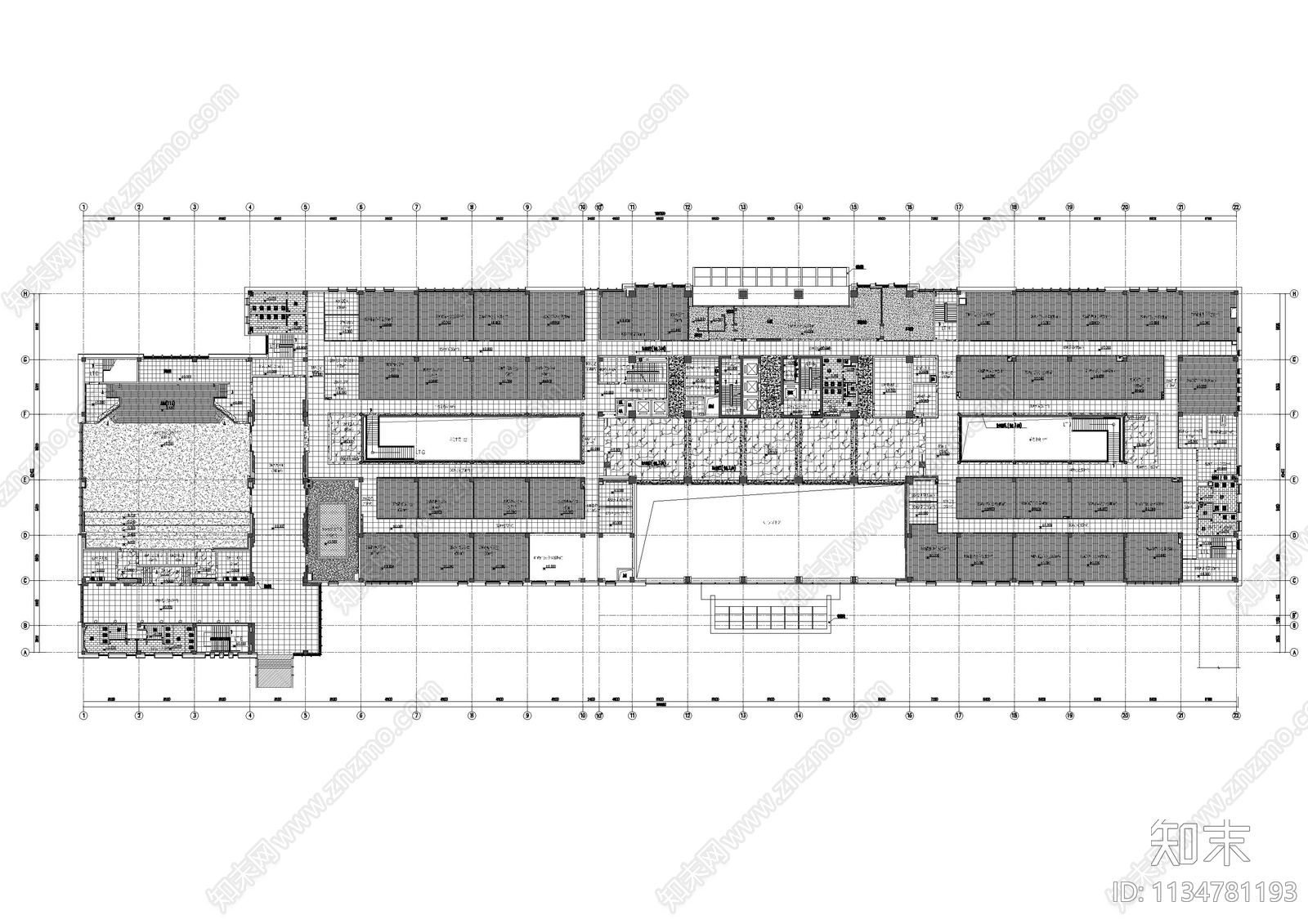 大型办公室会议室cad施工图下载【ID:1134781193】
