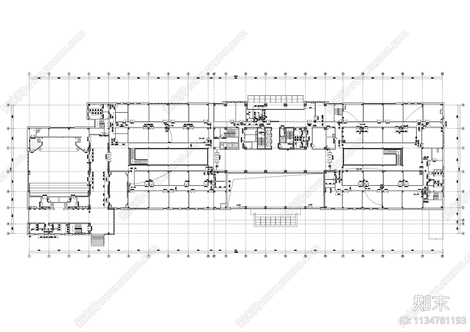 大型办公室会议室cad施工图下载【ID:1134781193】