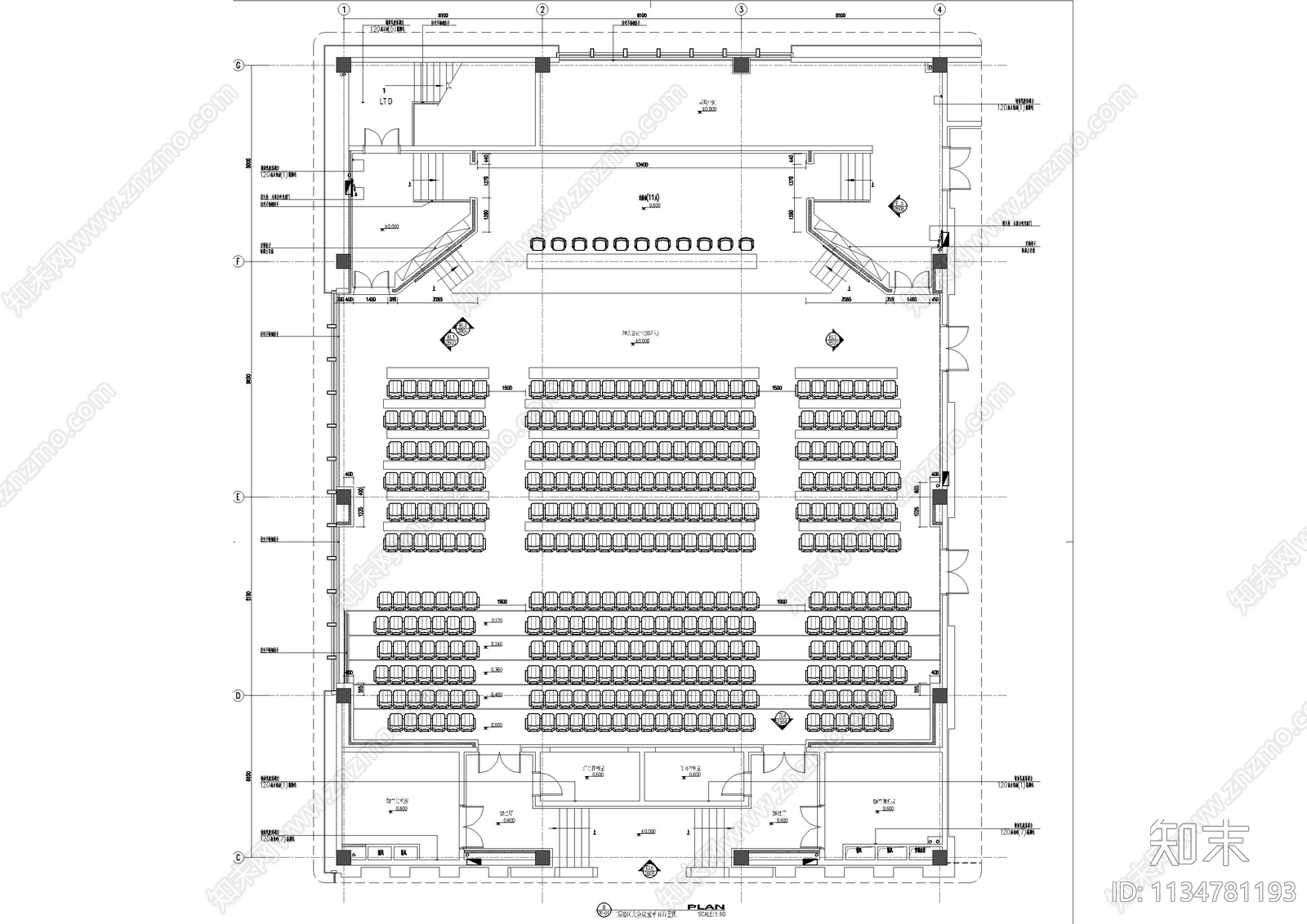 大型办公室会议室cad施工图下载【ID:1134781193】