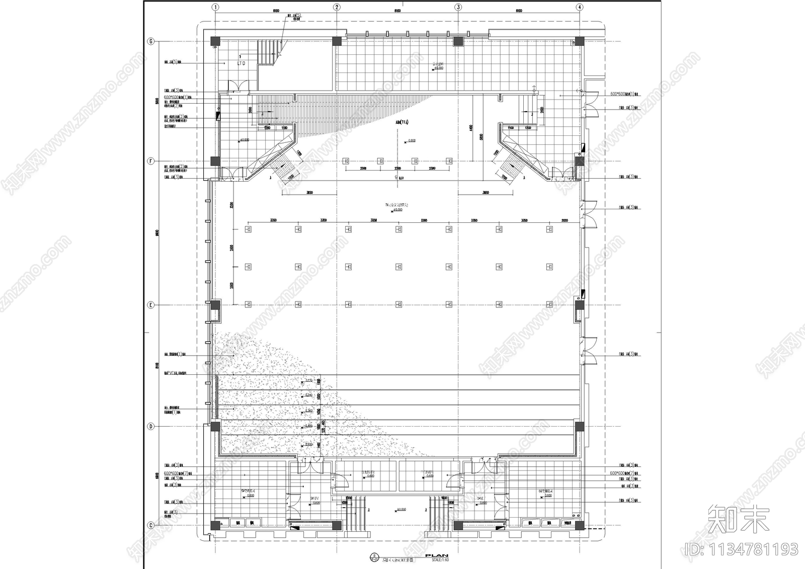 大型办公室会议室cad施工图下载【ID:1134781193】