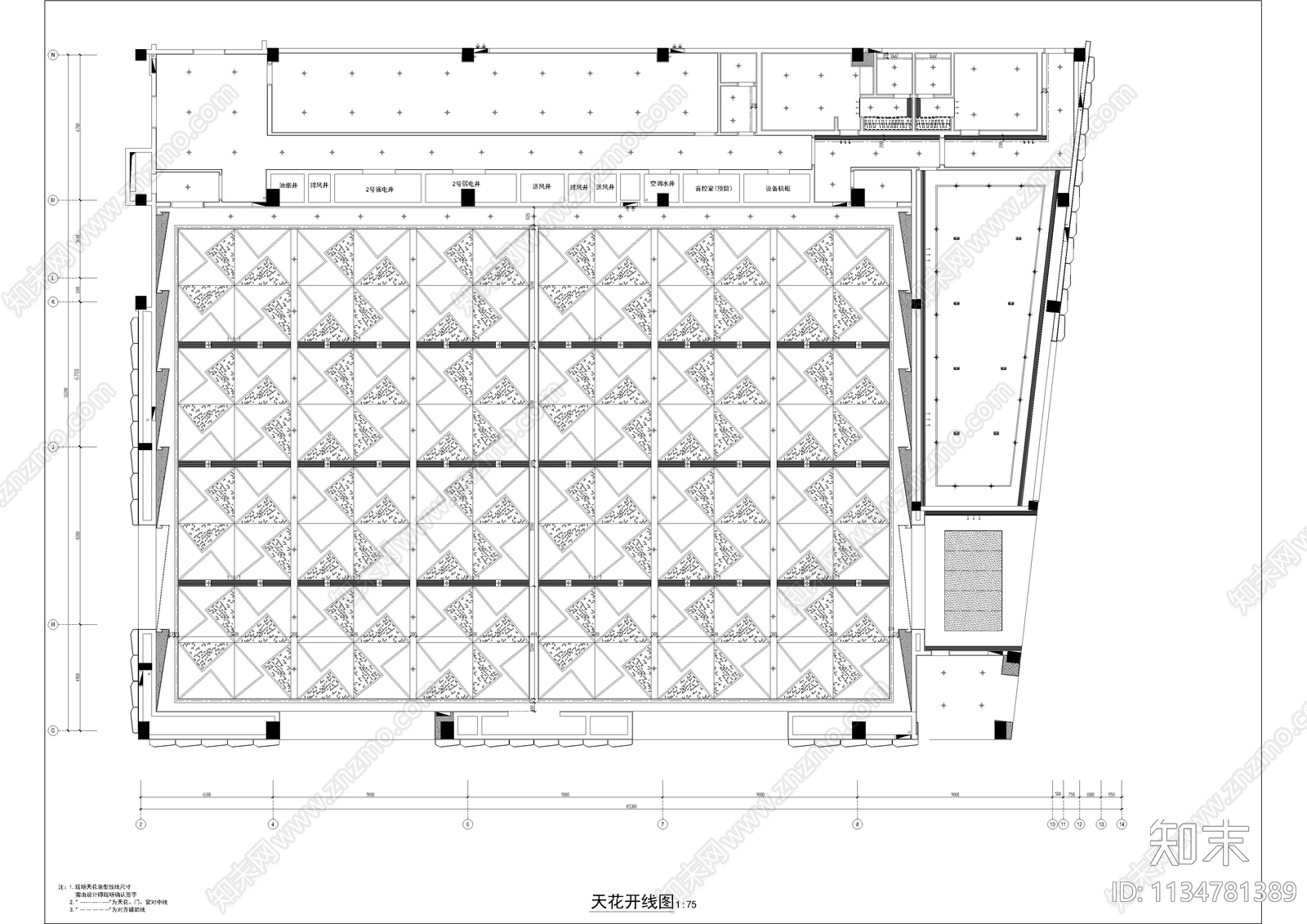 多功能报告厅施工图下载【ID:1134781389】