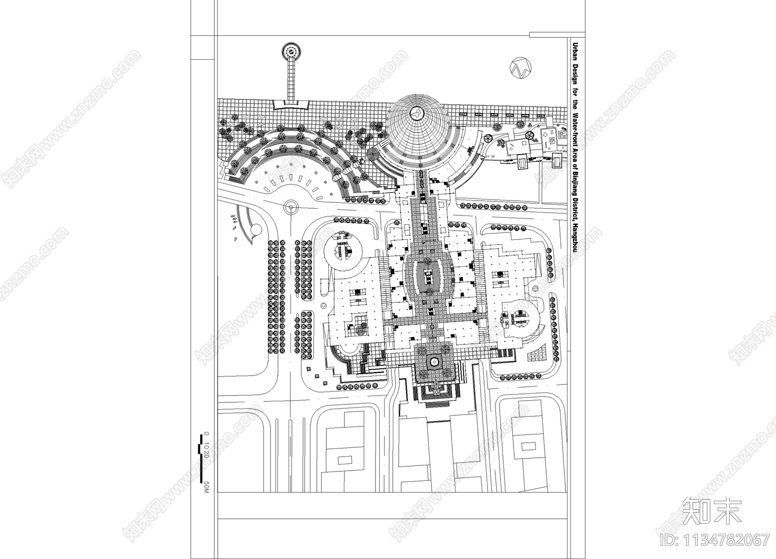 城市广场平面图cad施工图下载【ID:1134782067】