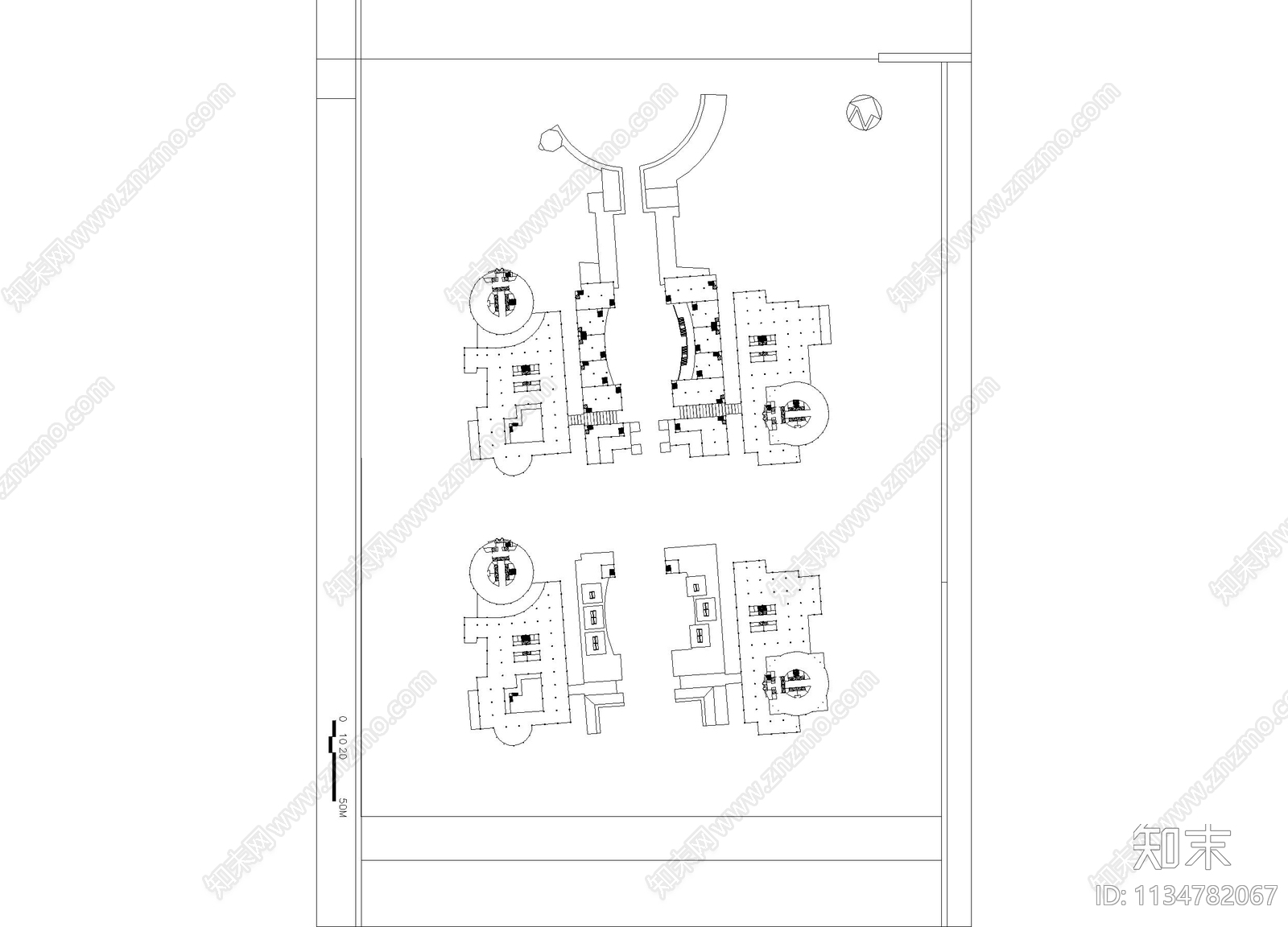 城市广场平面图cad施工图下载【ID:1134782067】