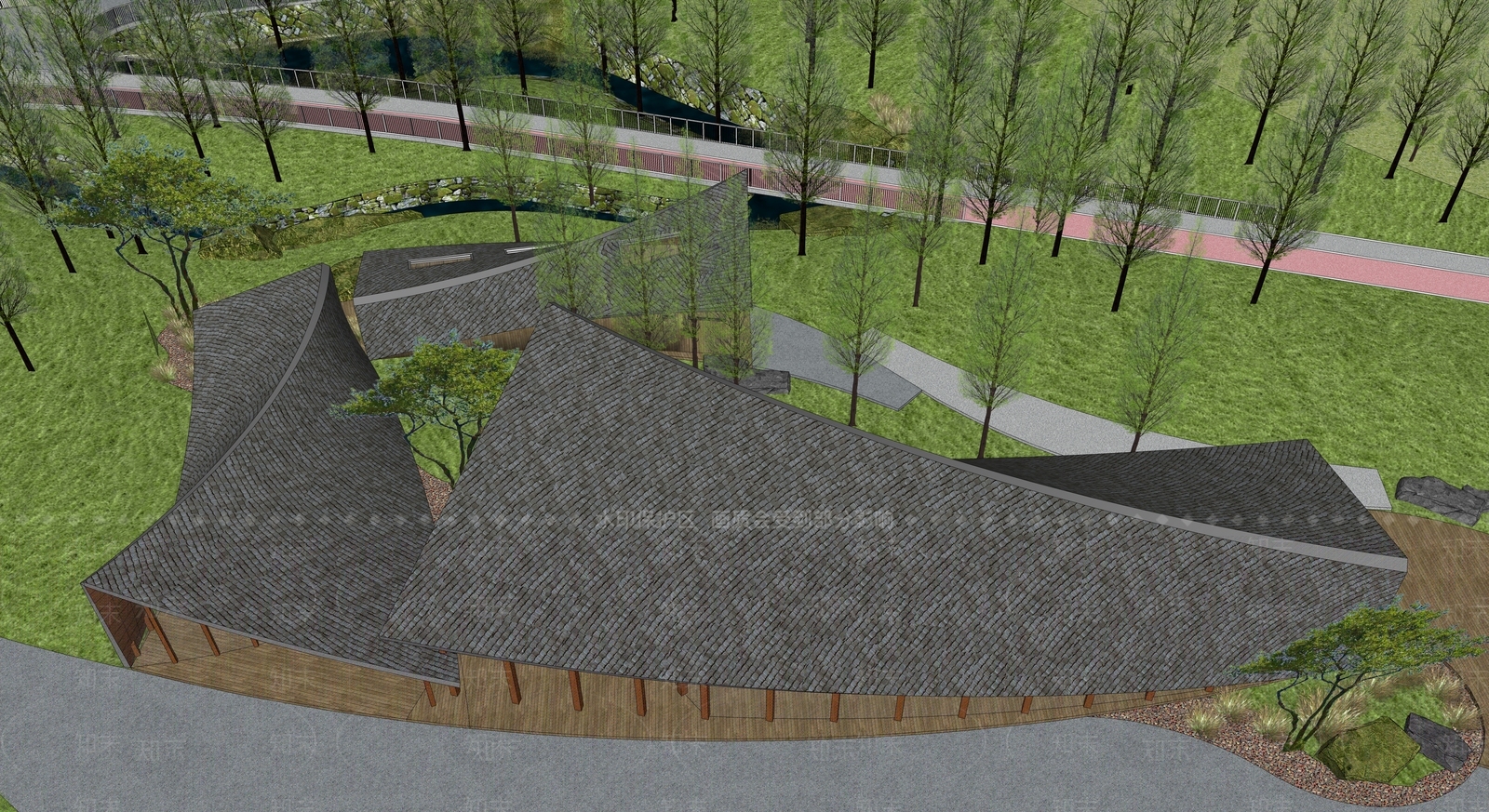 中式游客中心SU模型下载【ID:1134788967】