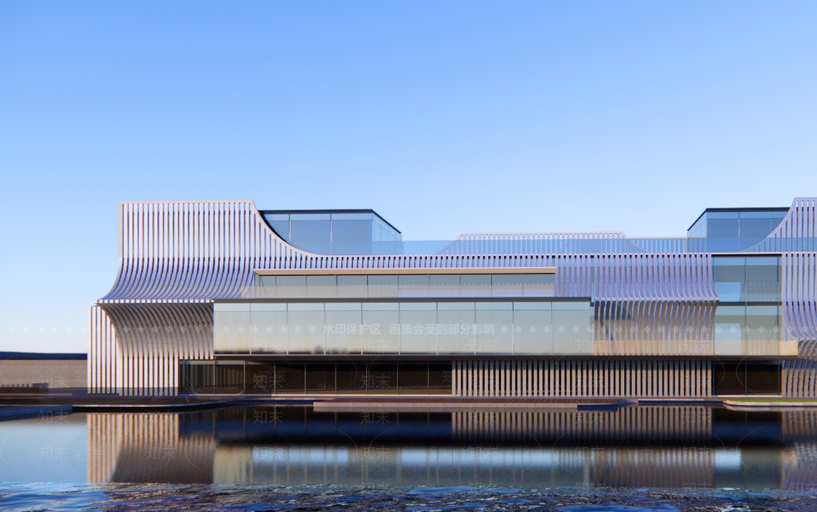 现代展览馆建筑SU模型下载【ID:1134791206】