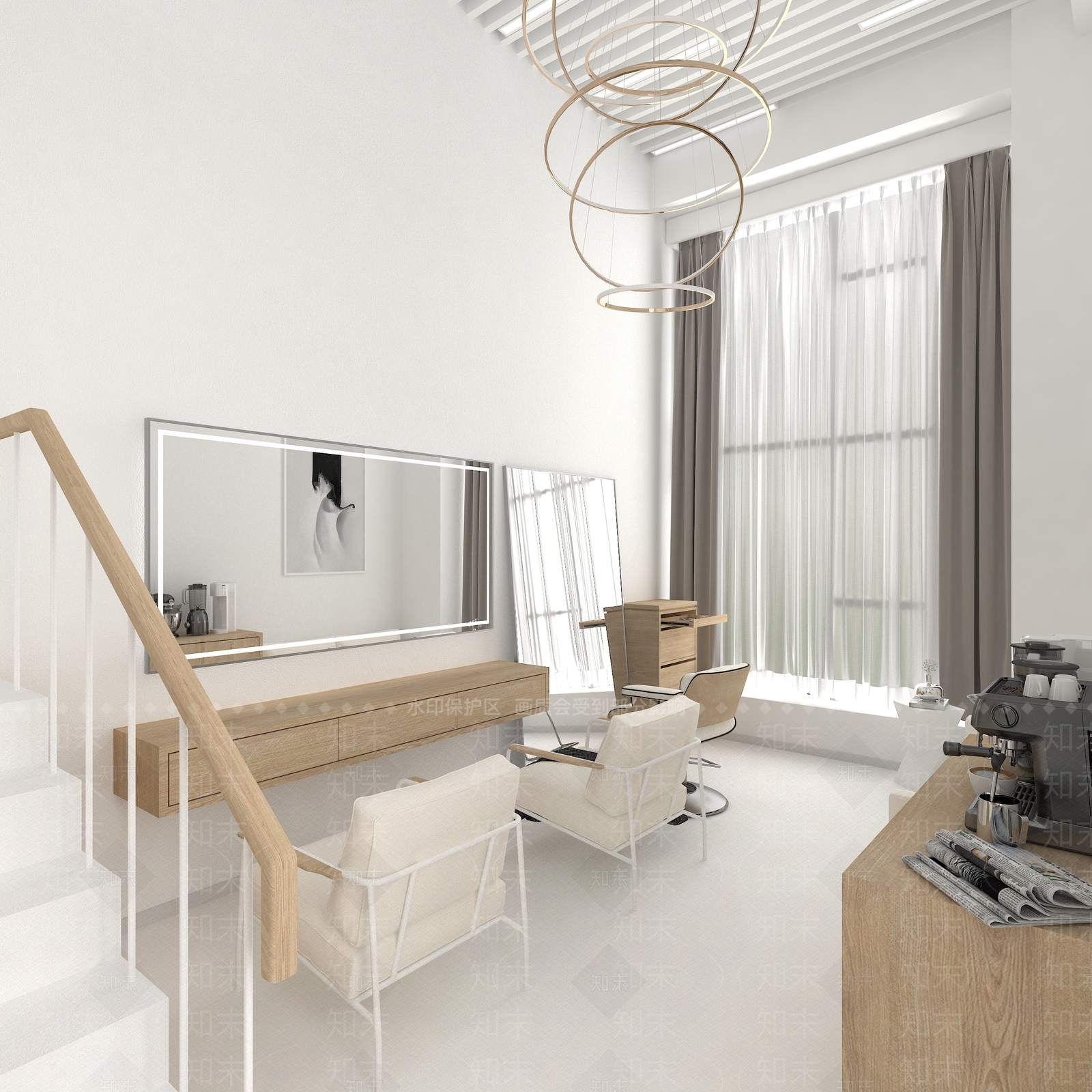 北欧简约理发店3D模型下载【ID:1134794455】