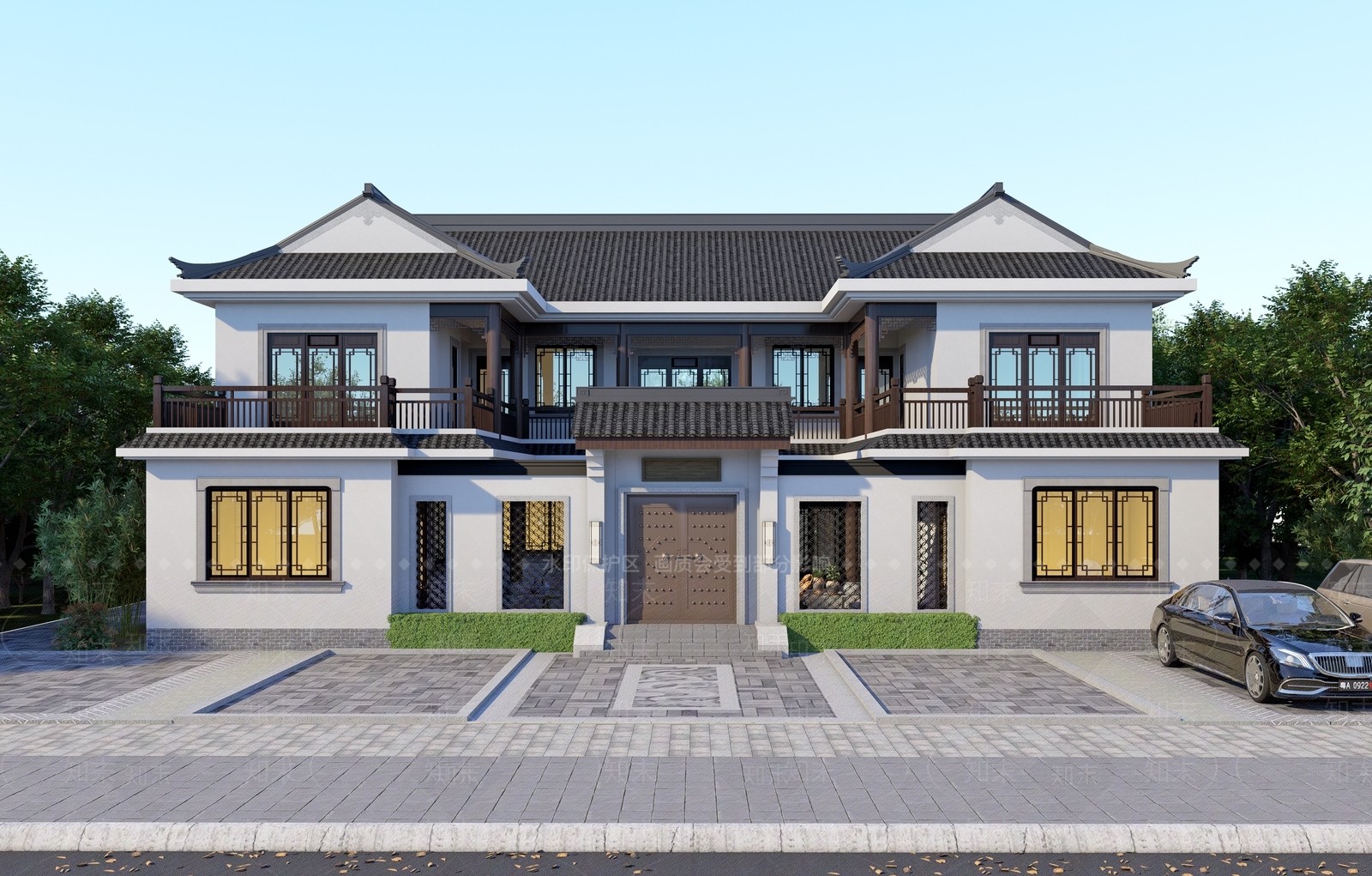 中式四合院SU模型下载【ID:1134794594】