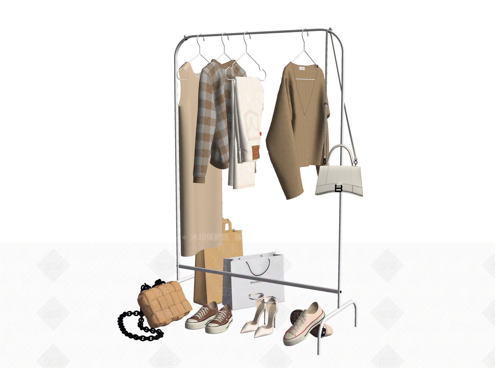 鞋帽服饰SU模型下载【ID:1134802643】