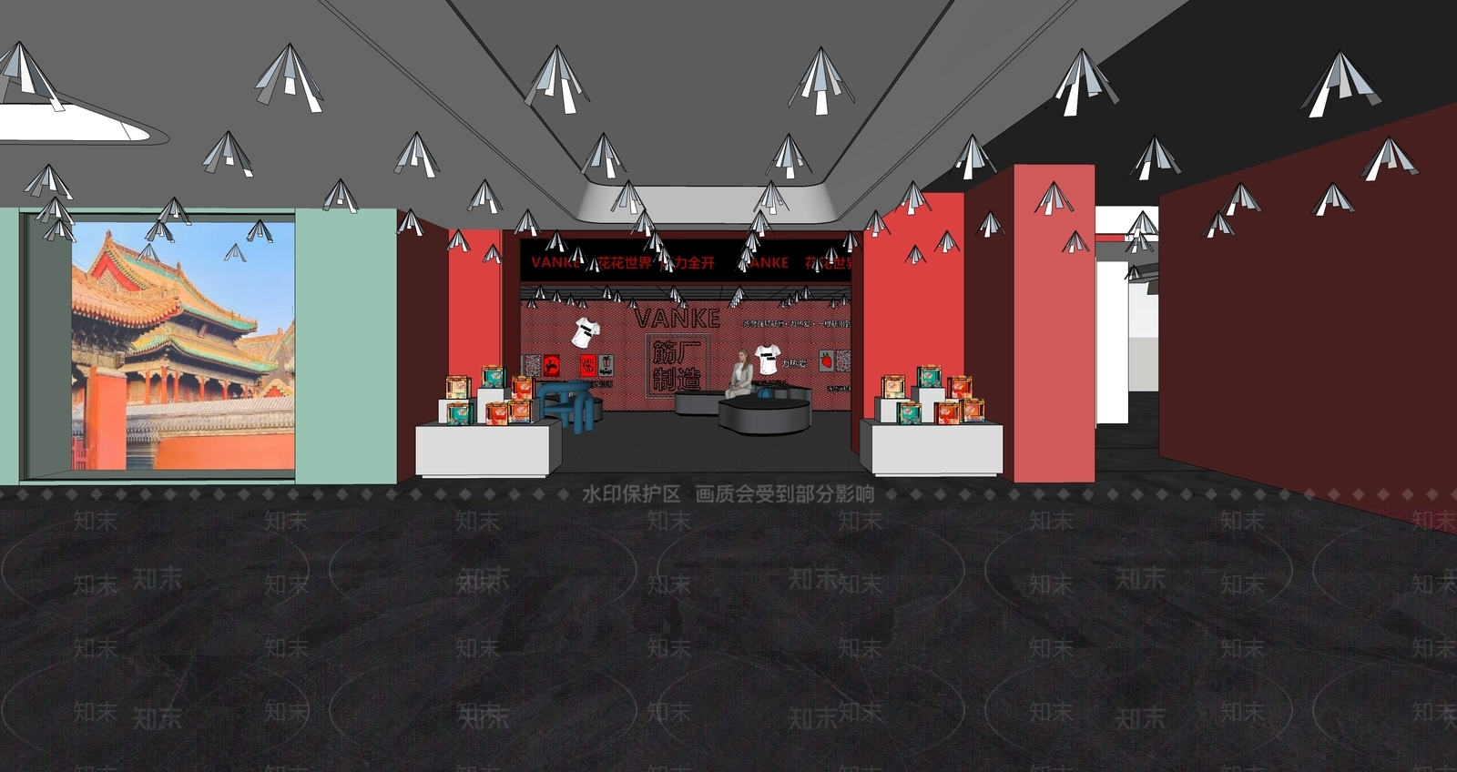 现代商业展厅SU模型下载【ID:1134804141】