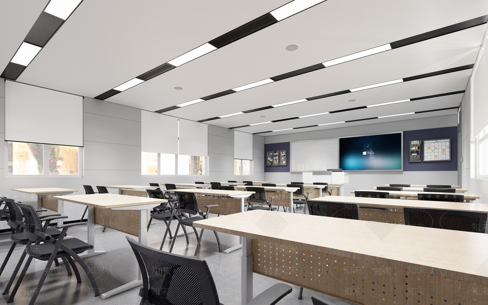 现代学校教室SU模型下载【ID:1134805541】