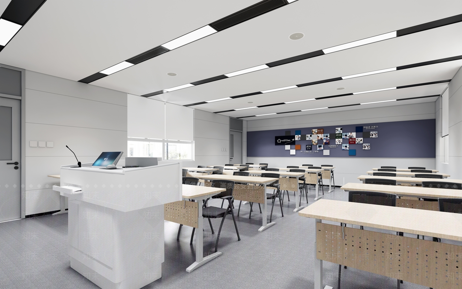 现代学校教室SU模型下载【ID:1134805541】