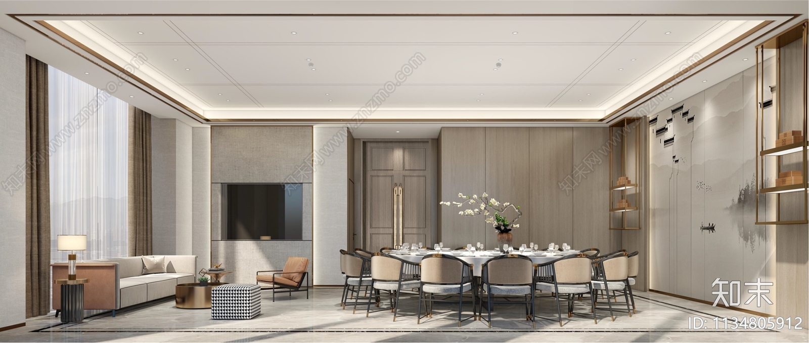 湘菜馆私人菜馆包间平面图施工图下载【ID:1134805912】