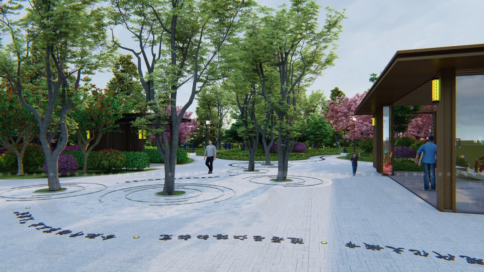 现代街头口袋公园SU模型下载【ID:1134806531】