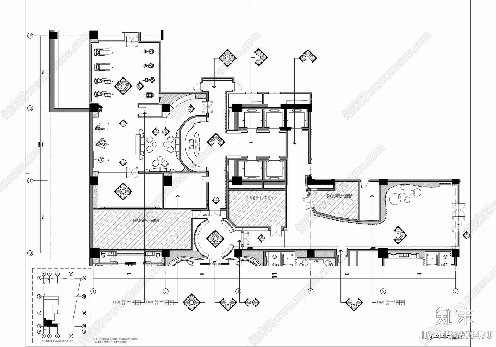 某酒店健身中心室内cad施工图下载【ID:1134809470】