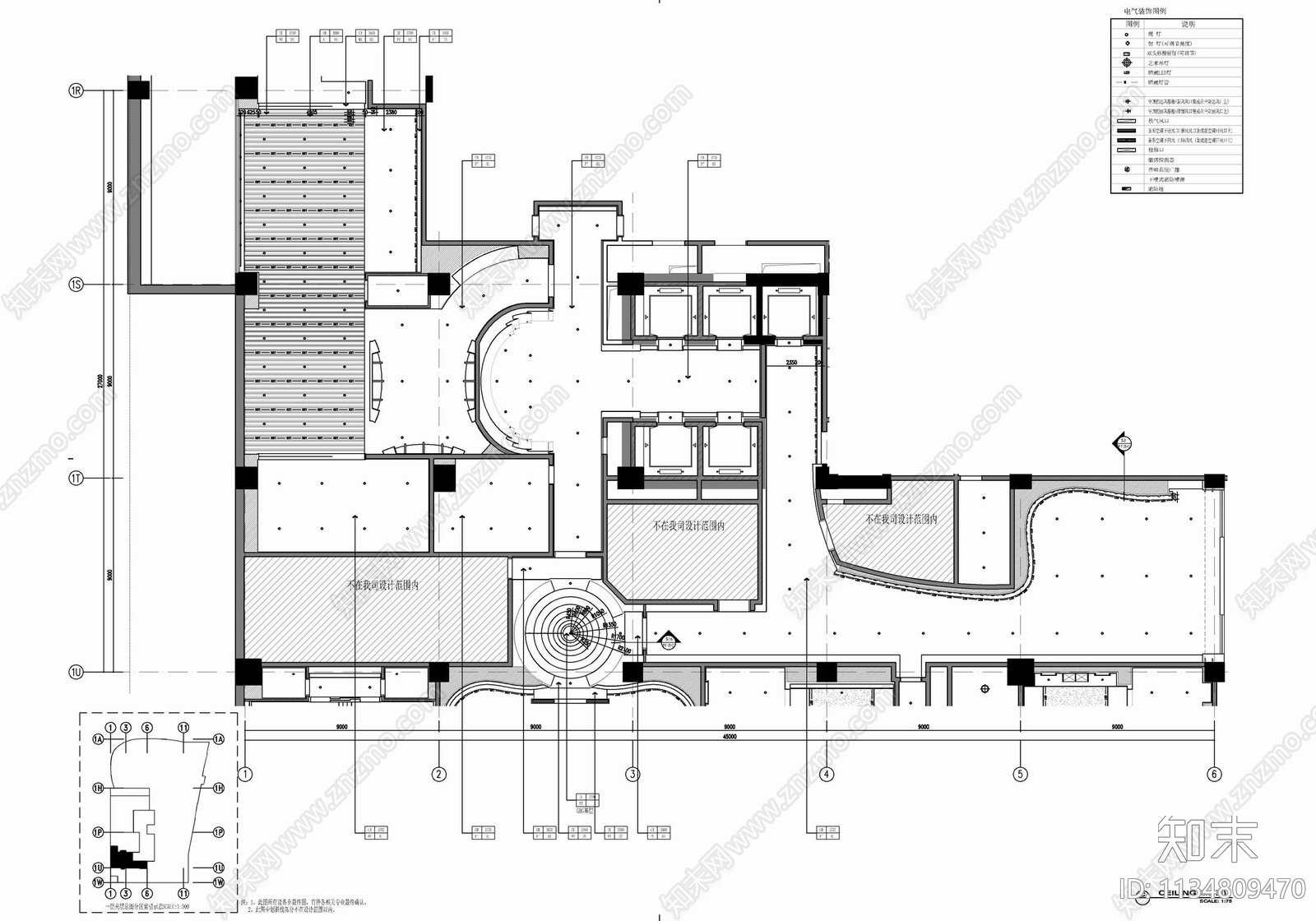 某酒店健身中心室内cad施工图下载【ID:1134809470】