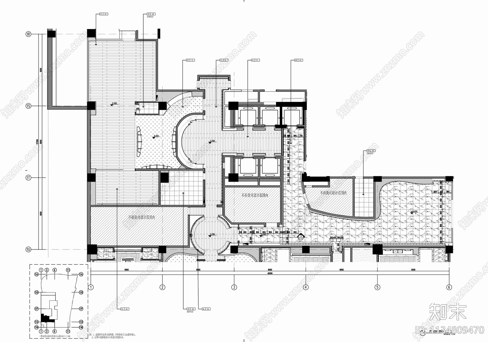 某酒店健身中心室内cad施工图下载【ID:1134809470】